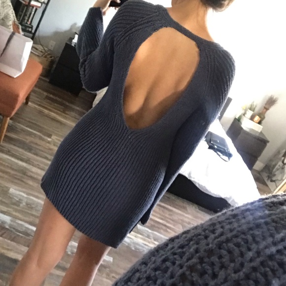 Free People Tops - Freepeople Navy blue cotton knitted tunic